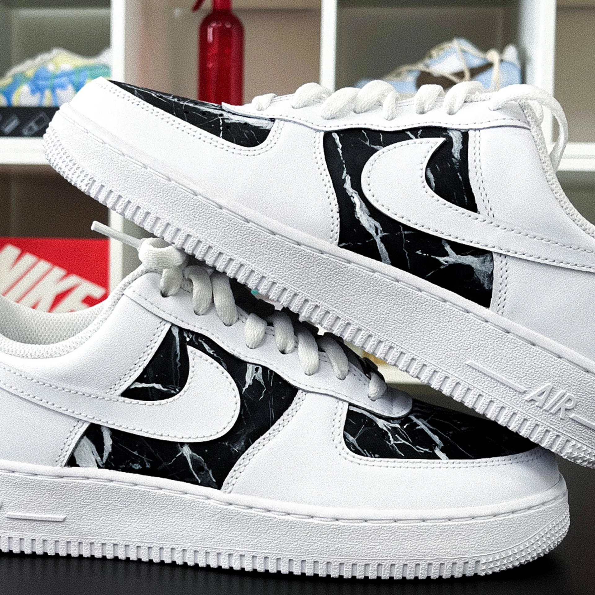 Nike air force 1 black marble online